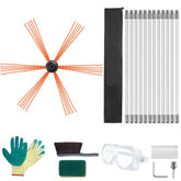39 Feet Chimney Sweep Kit, w/ 12 Reinforced Nylon Flexible Rods, Ergonomic Chimney Cleaning Brush, 360-Degree Brush Chimney Cleaner, Rich Accessories for Fireplace Flue Home Use Fits most Pipes